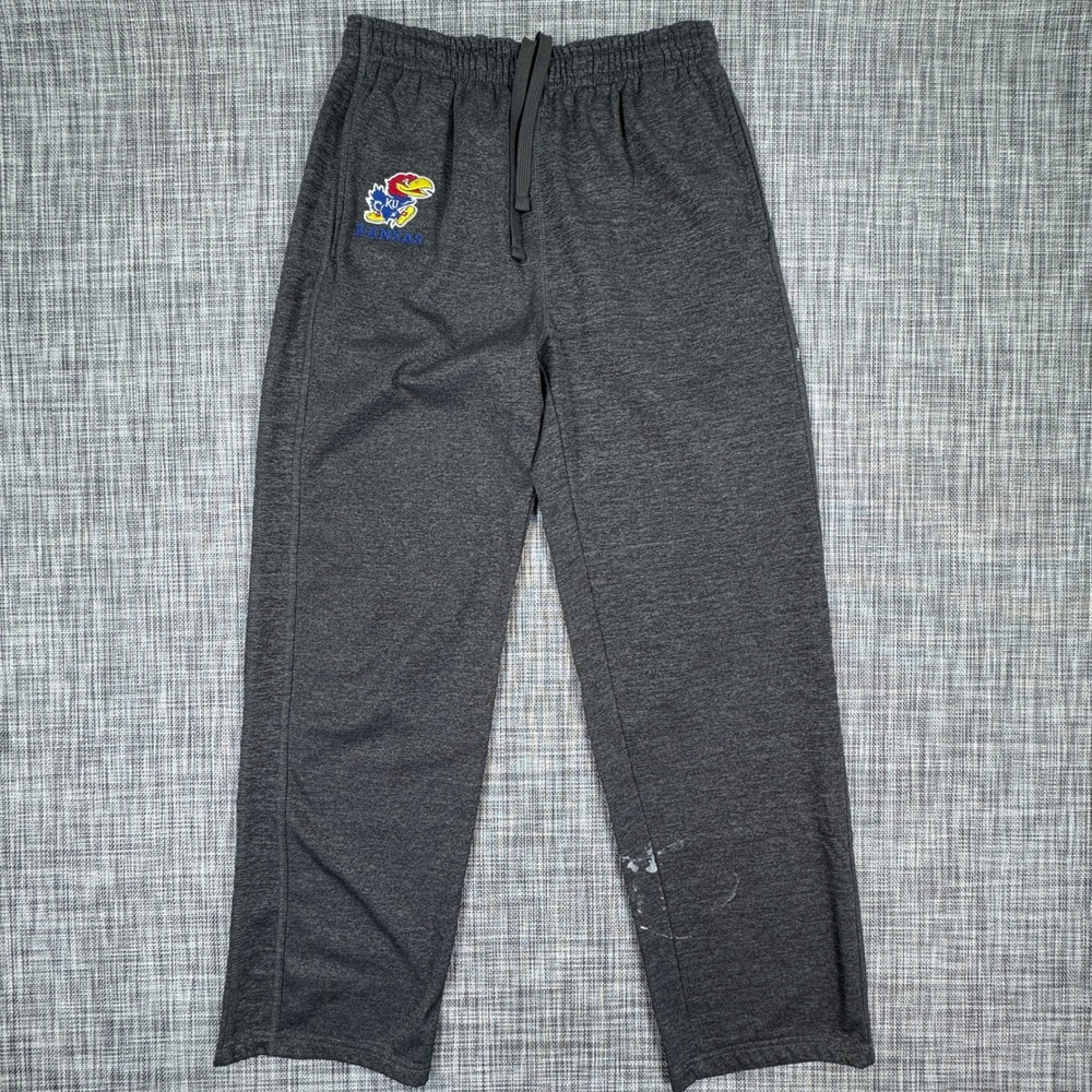 Stadium Athletics Mens Kansas Jayhawks Sweatpants Fleece Joggers Gray Size Large